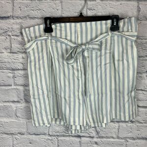 Loft Paperbag Shorts NWT Size XL Blue and White Stripe